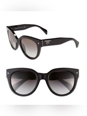 PRADA Women's Oversized Black Sunglasses with Gradient Lenses